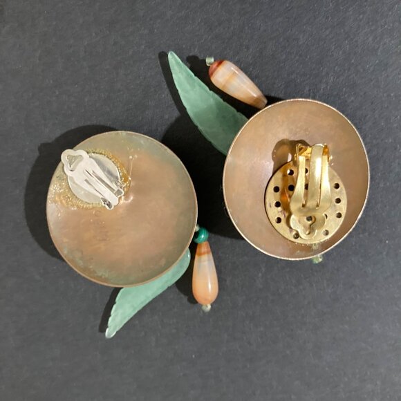 Signed Brenda bpeo Western Southwestern Artisan Made Earrings - Picture 2 of 4